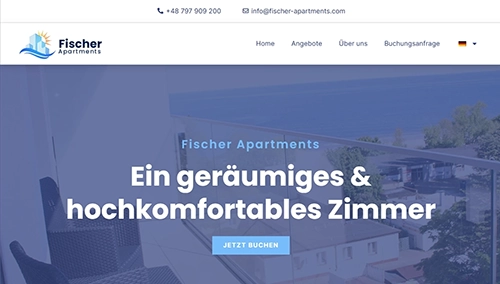 Fischer Apartments website screenshot